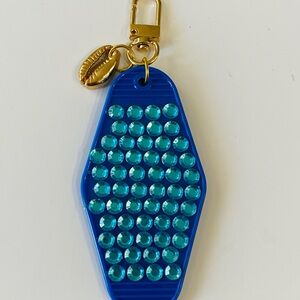 Blue Rhinestone Motel Keychain